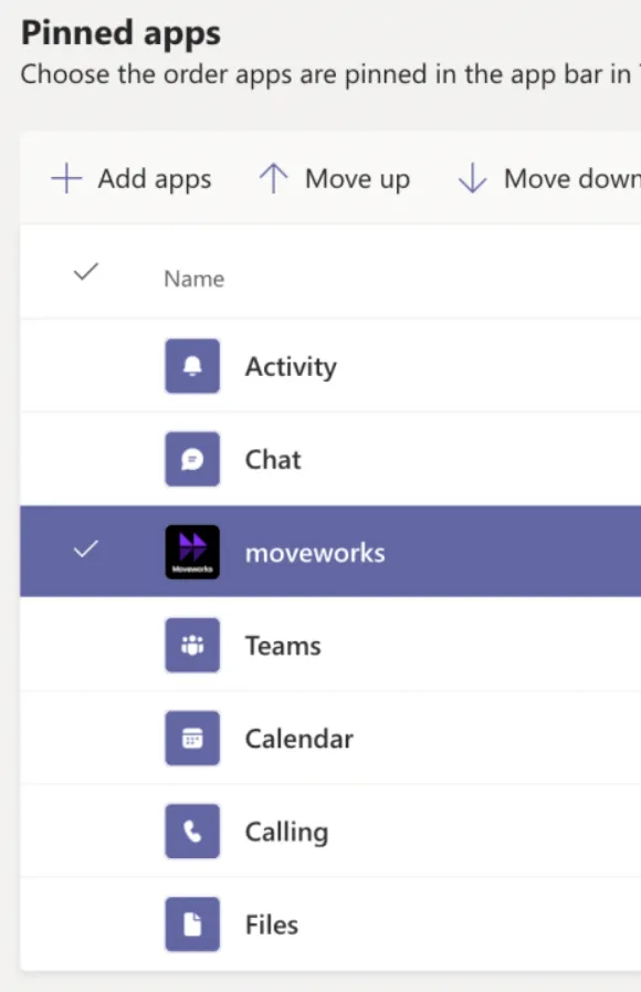 Setup policies app order configuration