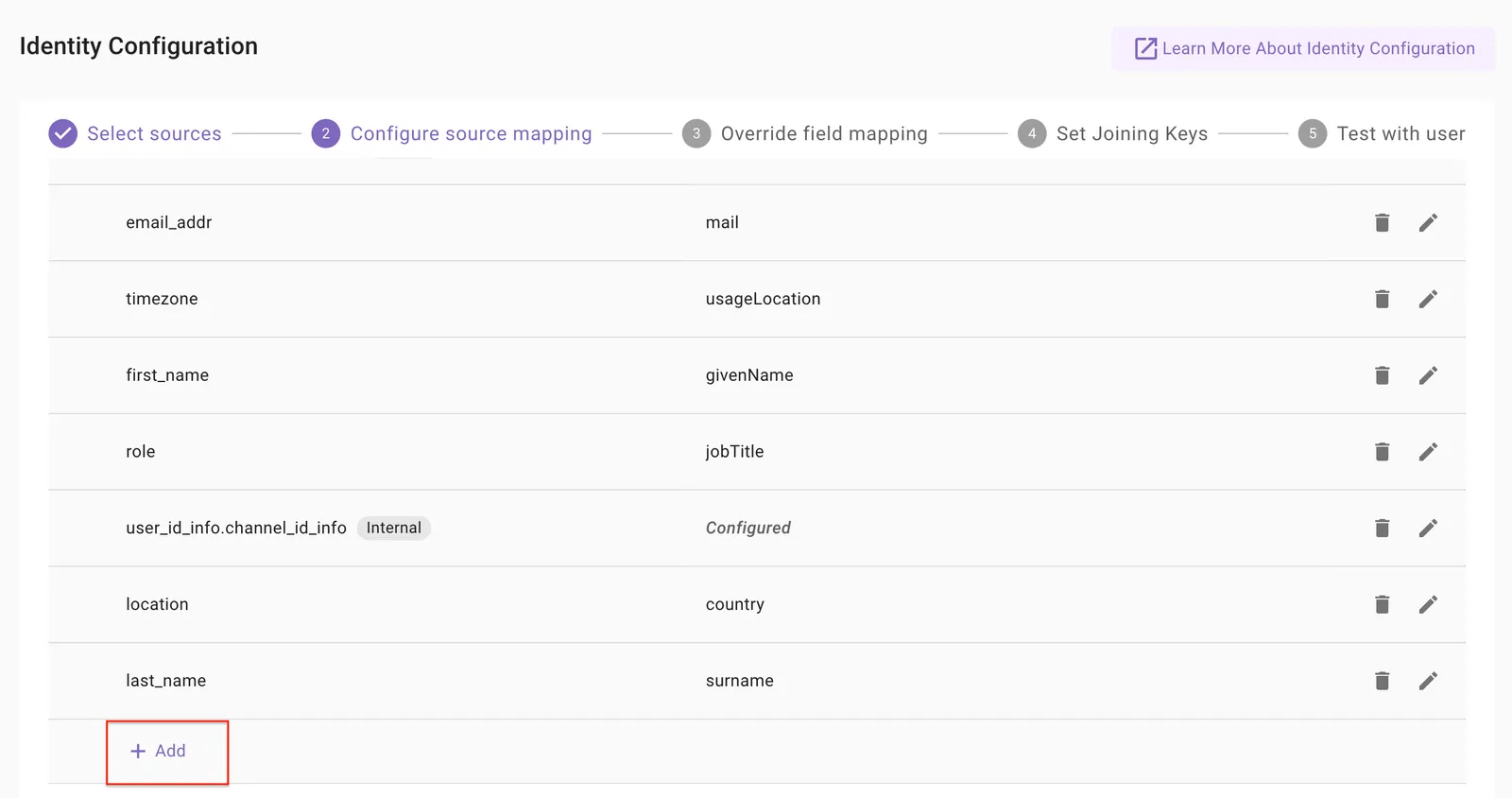 Building an attribute mapping rule in the DSL builder.