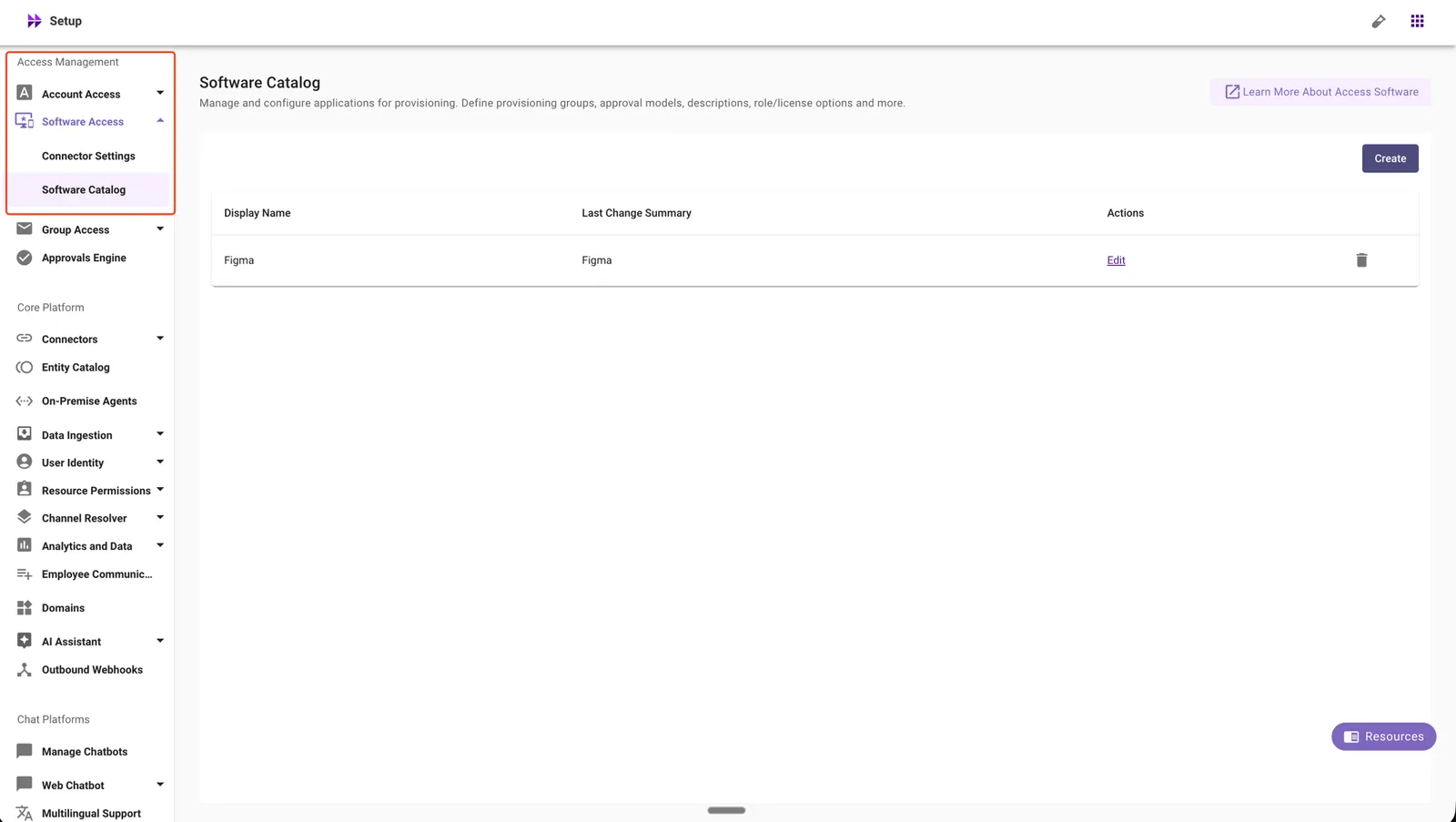 Navigate to Software Catalog under Software Access