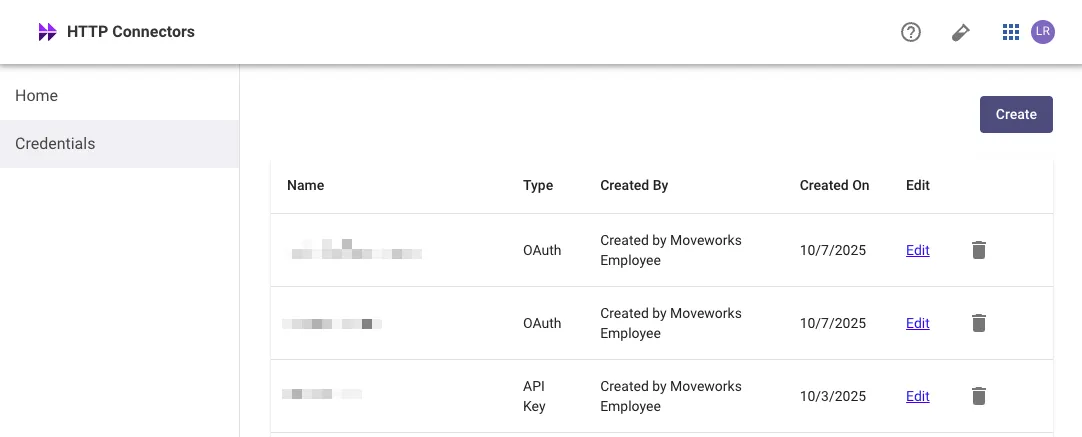 Create credential